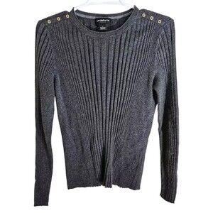 Liz Claiborne Sweater Women's Large Gray Long Sleeve Lightweight Excellent Cond